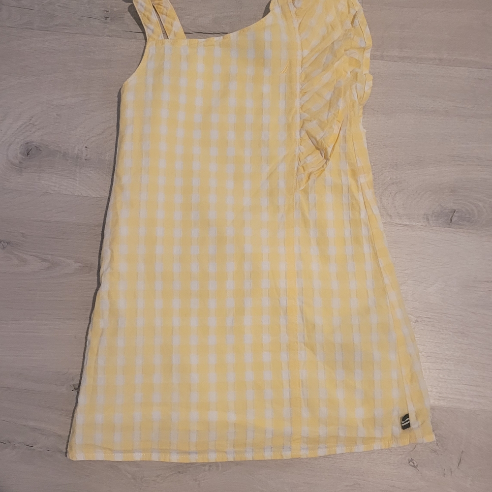 Nautica Yellow and White Kids Dress